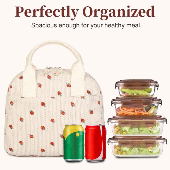 Lunch Box for Women Cute Corduroy Waterproof & Leakproof Lunch Bags Reusable The - Picture 2 of 8